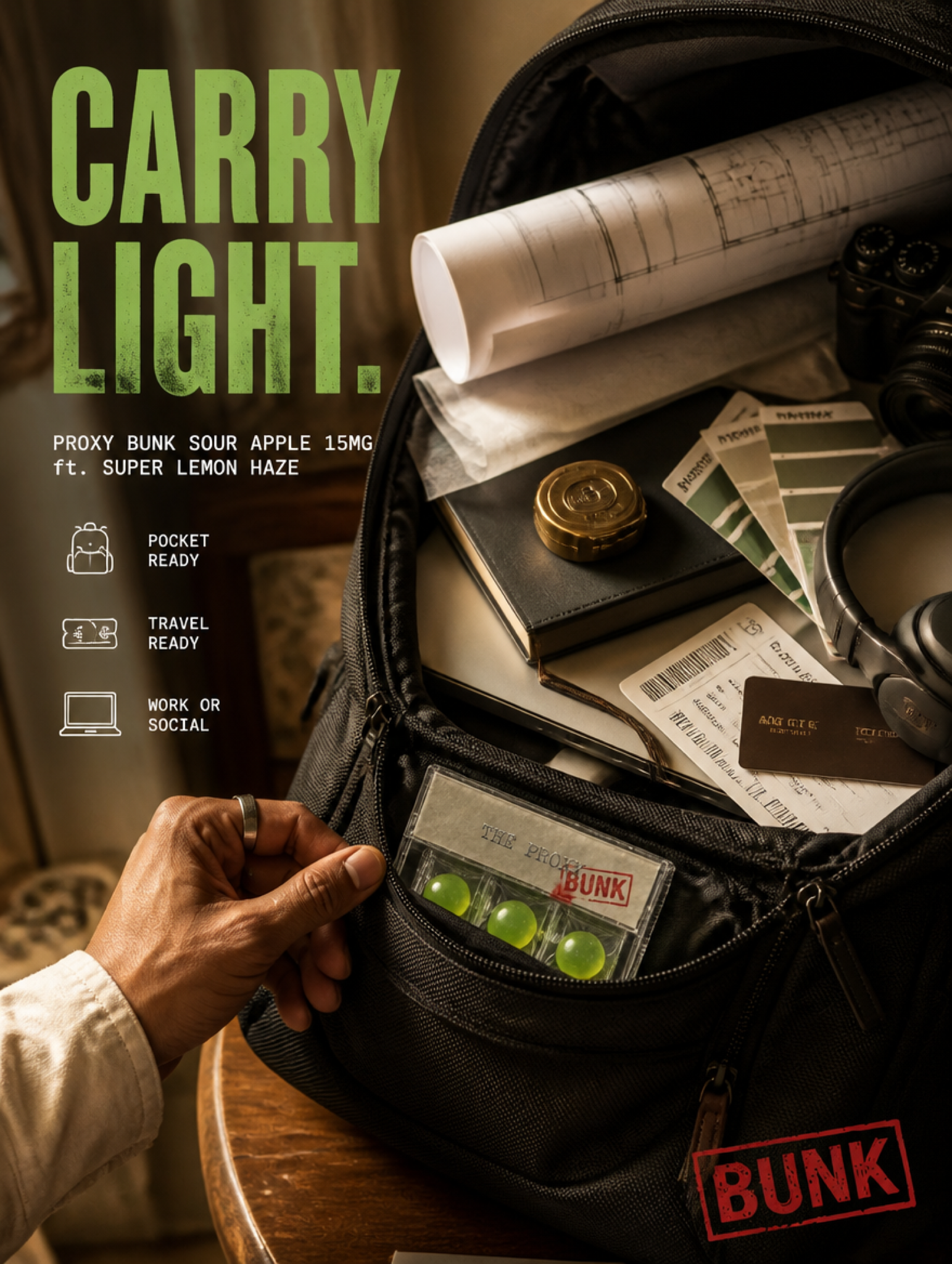 The Proxy, travelling light.