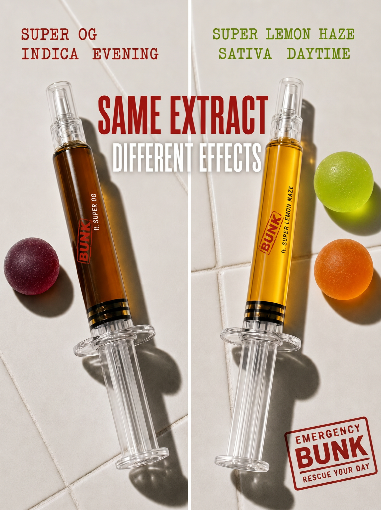 Same extract, different effect.